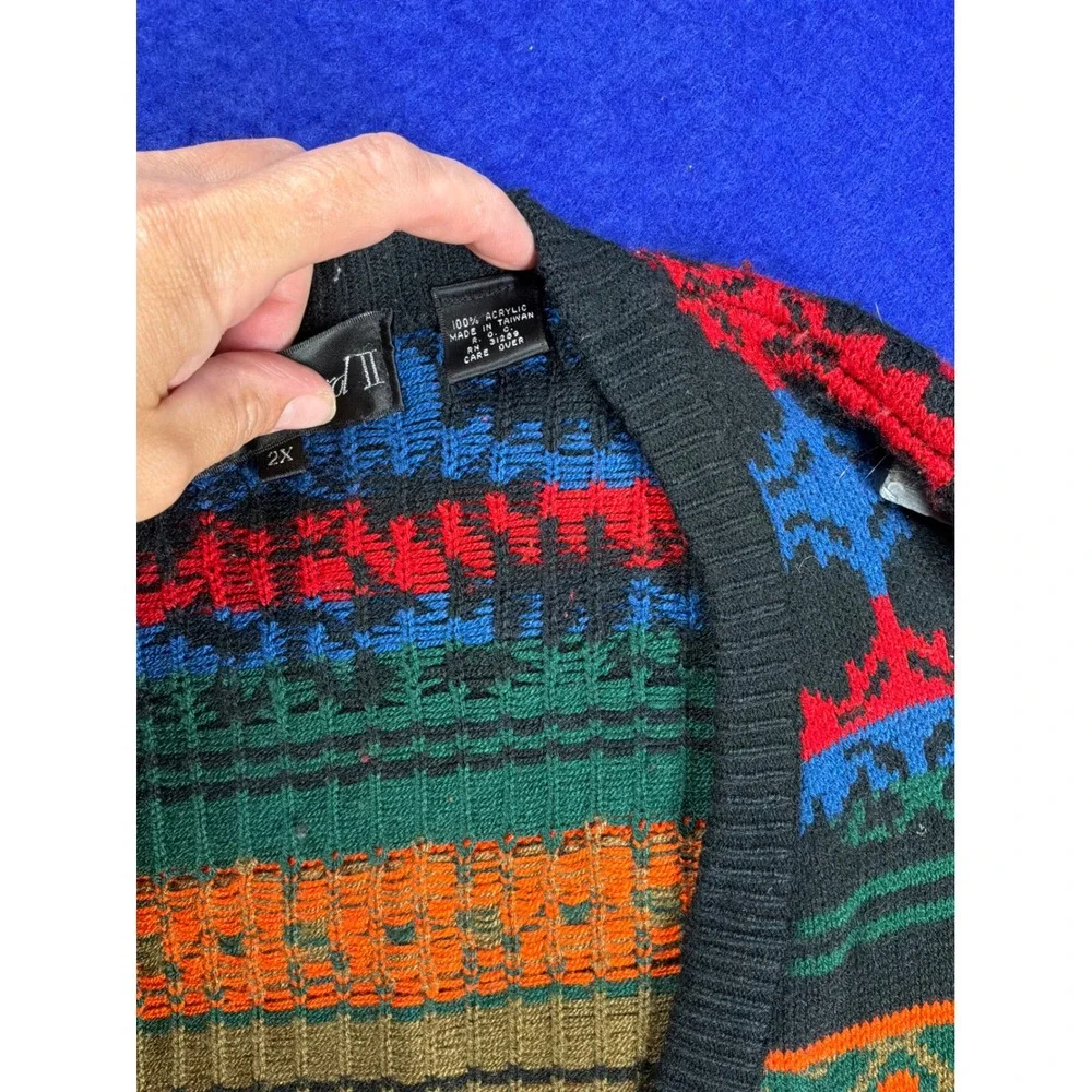 Southwestern ‎ Kurt cobain Plus Silvercord II Knit Cardigan 2X Multi-Colora